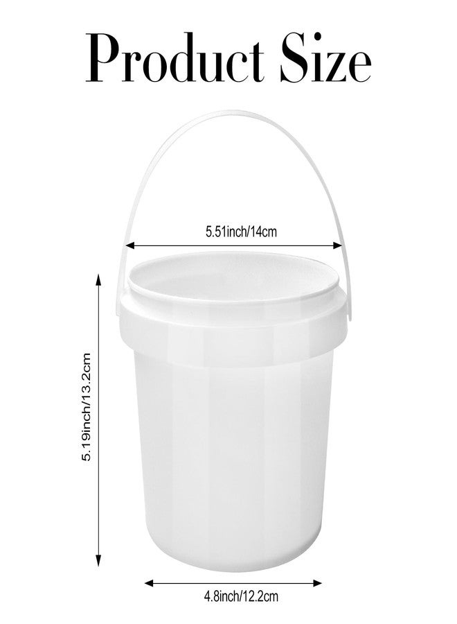 SENONAPO 13 Pack 1.5 Quart White Plastic Bucket with Handle and Lid Food Storage Containers Round Plastic Bucket Multifunctional Pail for Paint Water Crafts Garage Organization Supplies - Image 2